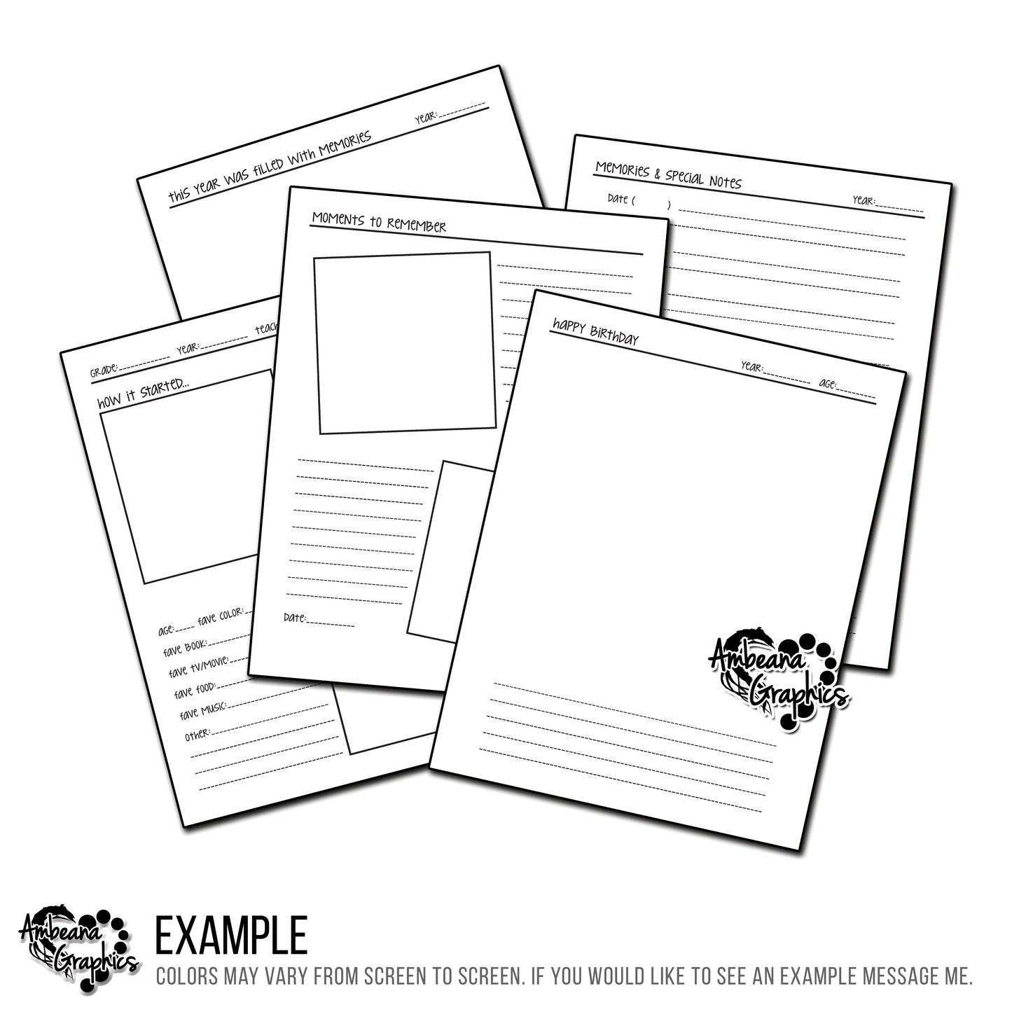 Yearly Milestone Sheets (PDF)