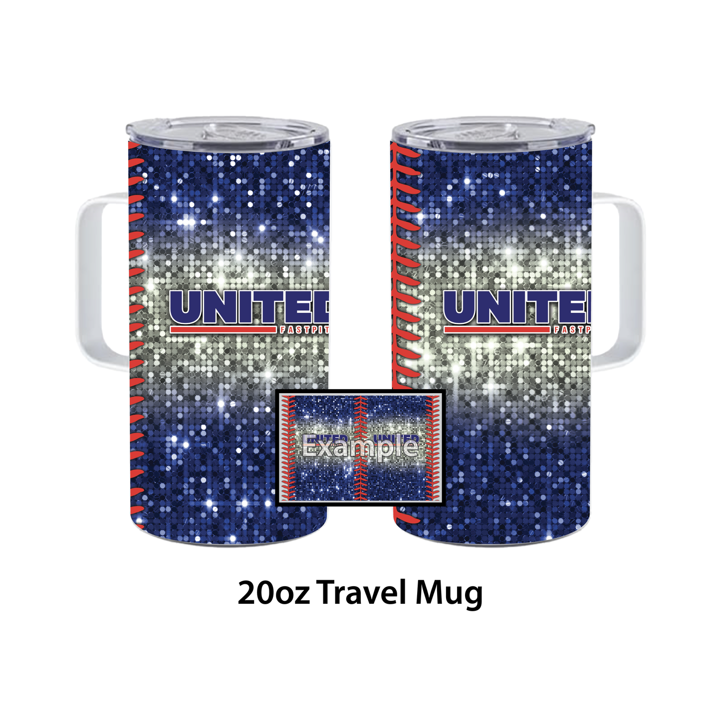 United Fastpitch Sequins • 20oz Travel Mug Tumbler