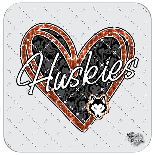 Scribble Heart Huskie (Faux Sequins)