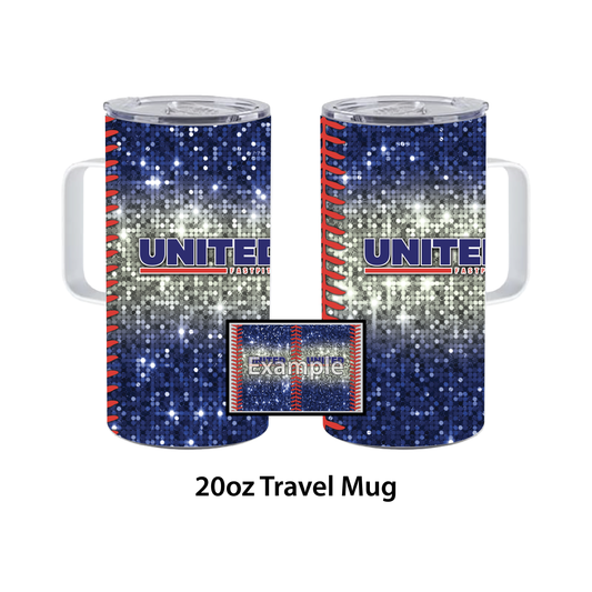United Fastpitch Sequins • 20oz Travel Mug Tumbler