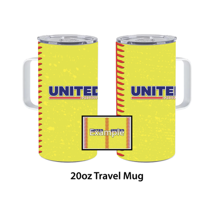 United Fastpitch Softball Lace • 20oz Travel Mug Tumbler