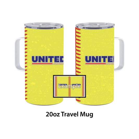 United Fastpitch Softball Lace • 20oz Travel Mug Tumbler