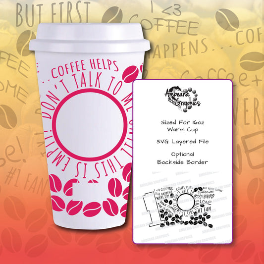 Starbucks Warm/Hot Cup - Coffee Bean Scribble