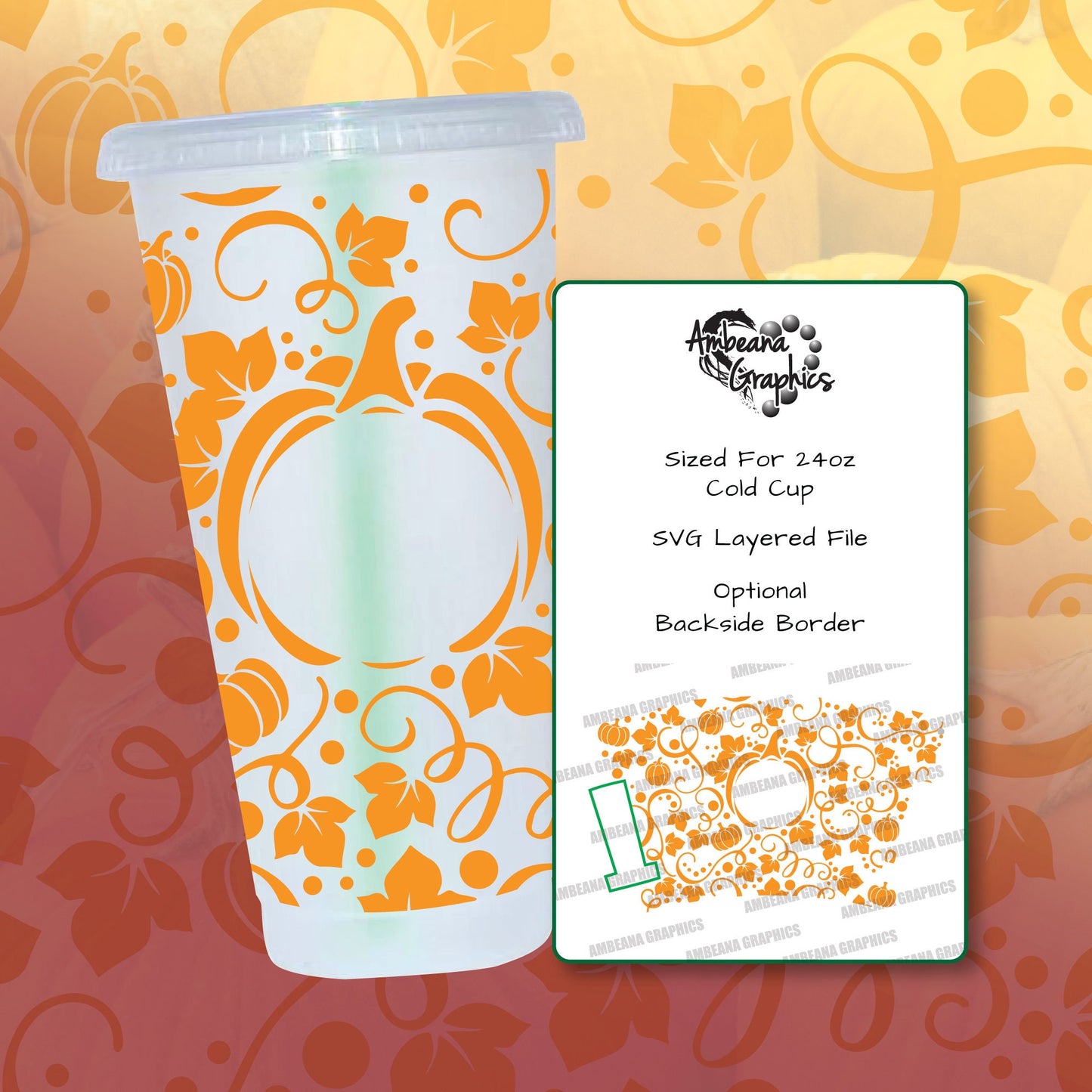 Starbucks Cold Cup - Pumpkin Patch